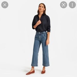 Everlane The Wide Leg Jean Denim Jeans Ankle Blue size 29